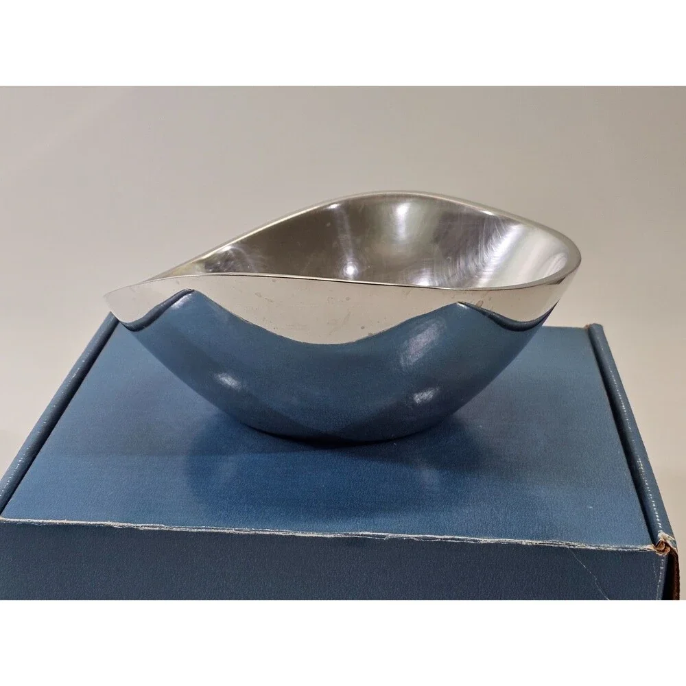 NAMBE Silver Metal Butterfly Decorative Bowl 567 1967 Made in USA 7